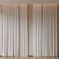 White Long Pleated Curtains For Modern Interior With Soft Light And Home Decor