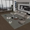 Sofa Combination Coffee Table 3d model
