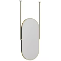 Stylish Modern Mirrors With Oval Rectangular Shapes And Metallic Frames In Gold Black Silver 3d model