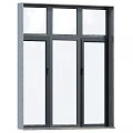 Modern Casement Window Design With Black Frame And Clear Glass Panels