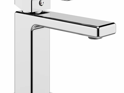 Sleek Modern Chrome Bathroom Faucet With Single Handle And Minimalist Design 3d model