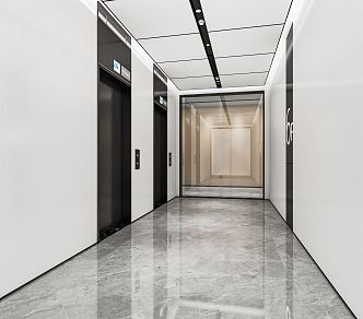 Modern Elevator Hall Elevator Office Corridor Office Building Elevator Car Company Elevator 3d model