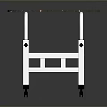 Mobile Side Table With Black Marble Top And White Frame On Wheels