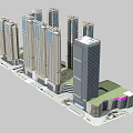 Aerial Urban Planning With Modern High Rise Buildings And Green Spaces