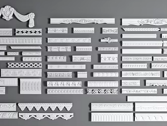 European-style gypsum line ceiling corner line combination 3d model
