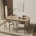 Dining table and chair combination 3d model