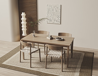 Dining table and chair combination 3d model