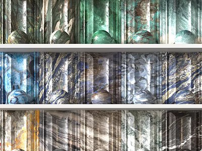 Wall Panels With Varied Textures And Colors 3d model