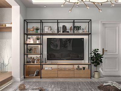 Modern TV Background Cabinet Simple TV Cabinet Meeting model