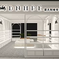 DNHPE Italian Vintage Car Store With White Shelves Arch Design And Green Plants