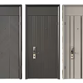Modern Security Doors With Sleek Design Multiple Colors And Secure Lock System 3d model