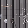 Modern Ceiling Chandeliers With Feather Geometric And Linear Hanging Designs 3d model
