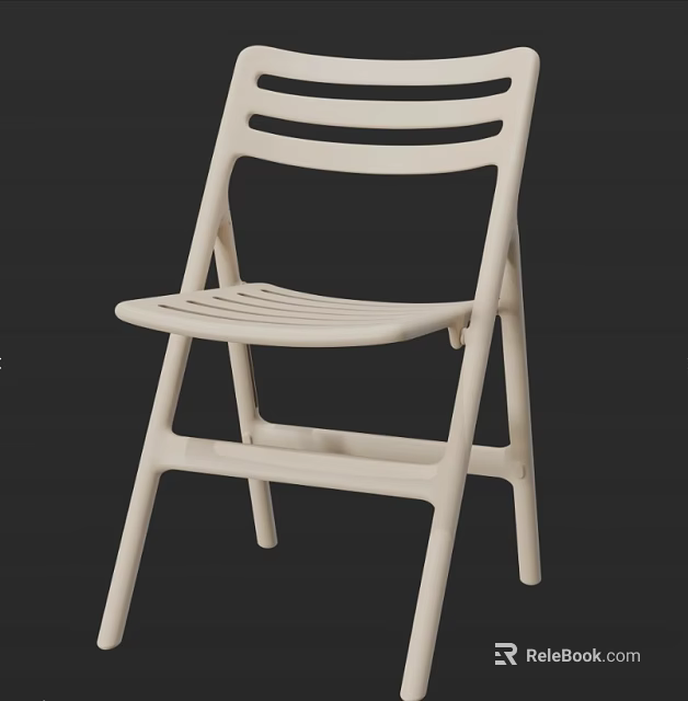 Stylish White Leisure Chair With Modern Hollow Back And Seat Design 3d model 