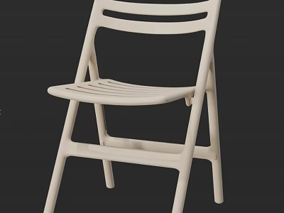 Stylish White Leisure Chair With Modern Hollow Back And Seat Design 3d model