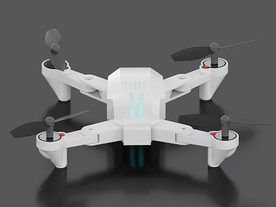 White Quadcopter Drone With Four Rotors And Sleek Body Design 3d model