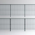 Green Metal Mesh Fence Structure With Grid Panels And Support Posts Design 3d model