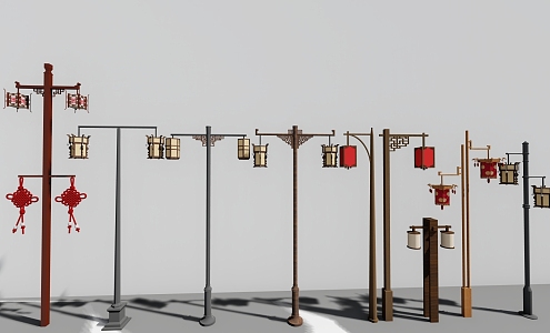 Chinese landscape lamp 3d model