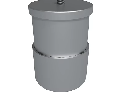 Gray Cylindrical Industrial Metal Component With Threaded Top And Smooth Surface 3d model