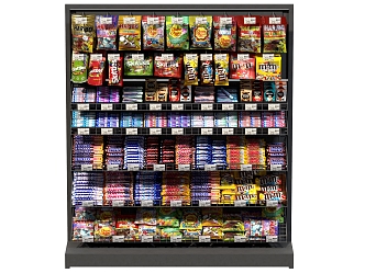 supermarket snack dessert shelf 3d model