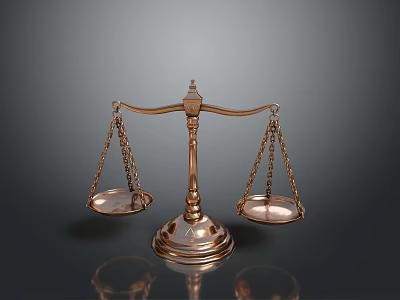 Golden Decorative Balance Scale For Home Living Room Desktop Decoration 3d model