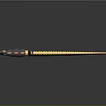 3D Rendered Mythical Sword With Ornate Golden Blade And Purple Red Hilt Accents
