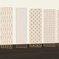 Elegant Metal Partition Screens With Intricate Patterns For Modern Interior Design 3d model