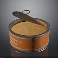 Open Sealevel Tuna Can With Orange Fish Meat And Opened Lid