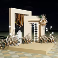 Modern Beautiful Champagne Scenery 3d model