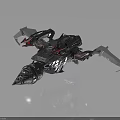Futuristic Spaceship Featuring Advanced Aerodynamic Wings Metallic Red Accents And Sleek Structure For Cosmic Travel