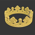 Gold Crown Jewelry With Intricate Floral Patterns And Shiny Gold Finish