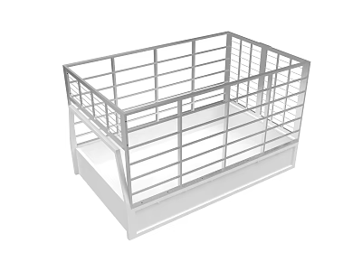 Industrial Metal Enclosure Equipment With Sturdy Frame Multiple Railings And Base 3d model