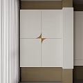 Modern Elegant White Decorative Cabinet Featuring Wooden Splicing Design For Home Interior