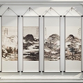 New Chinese Style Decorative Hanging Painting 3d model