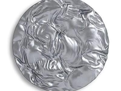 Modern Silver Round Metallic Wall Decor With Wrinkled Textured Surface Design 3d model