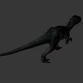 Realistic 3D Dinosaur Model With Spiked Back Red Eyes And Open Mouth