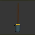 Blue Cleaning Bucket With Yellow Mop And Orange Handle For Daily Use