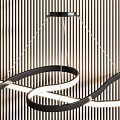 Modern Geometric Black and White Chandelier With Curved Lines And Circular Rings For Interior Decor