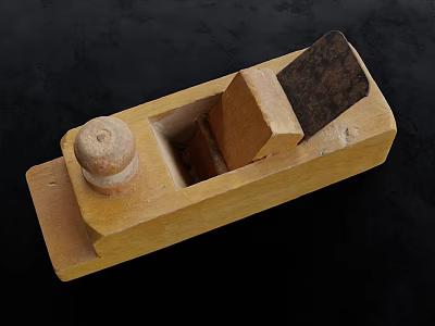 Wooden Hand Plane With Adjustable Knob And Metal Blade As Essential Hardware Tool For Woodworking 3d model