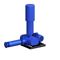 Blue Heavy Duty Industrial Equipment With Cylindrical Top And Base Structure