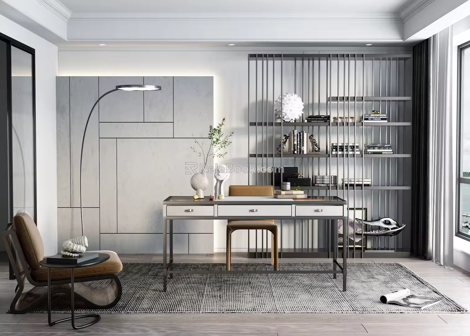Modern study 3d model