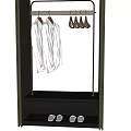 Modern Dark Wood Wardrobe Interior With Hanging Rods White Shirts And Shoe Storage
