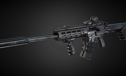 weapon double-barrel rifle 3d model