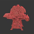 Vintage Rusted Industrial Mechanical Device With Metal Gears And Wheels
