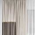 Beige And Brown Curtains With Sheer Curtains Roller Blinds White Window Frame