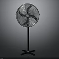 Floor Fan With Metal Grille Black Stand And Stable Base Design