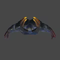 3D Mythical Demon Character With Muscular Build Horned Head And Dark Purple Skin