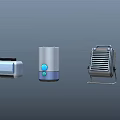 Various Types of Air Conditioners and Fans Including Handheld and Table Models