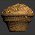 Golden Crusty Top Muffin With Nutty Granola Topping And Fluffy Texture