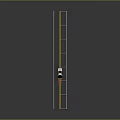 White Car Driving On Road With Yellow Lines And Blue Streetlights