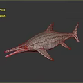 Ichthyosaur Marine Reptile With Long Snout Spotted Body And Streamlined Shape